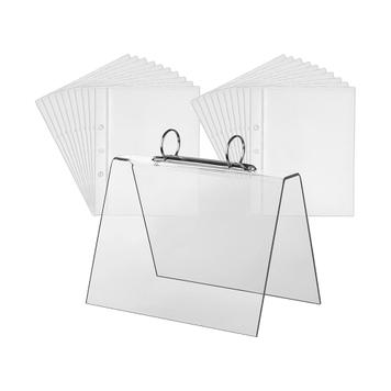 Tisch-Flipchart aus Acryl, Ringbuch DIN A5 quer inkl. 20 Hüllen