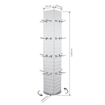 Drehbarer FlexiSlot® Lamellenwand Präsentationstower „York“