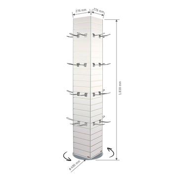 Drehbarer FlexiSlot® Lamellenwand Präsentationstower „York“