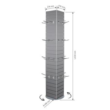 Drehbarer FlexiSlot® Lamellenwand Präsentationstower „York“
