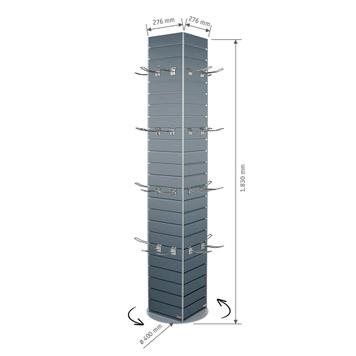 Drehbarer FlexiSlot® Lamellenwand Präsentationstower „York“
