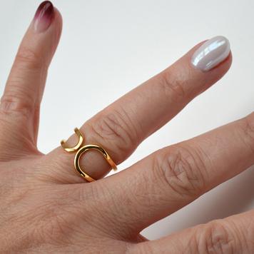 Doppelring Gold, verstellbar